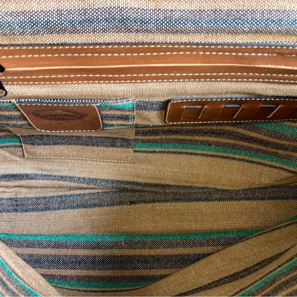 Vintage Delfina Leather Color Block Messenger Bag - Picture 9 of 13
